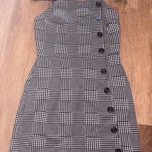 Wild Fable Black & White Plaid Button-Front Dress